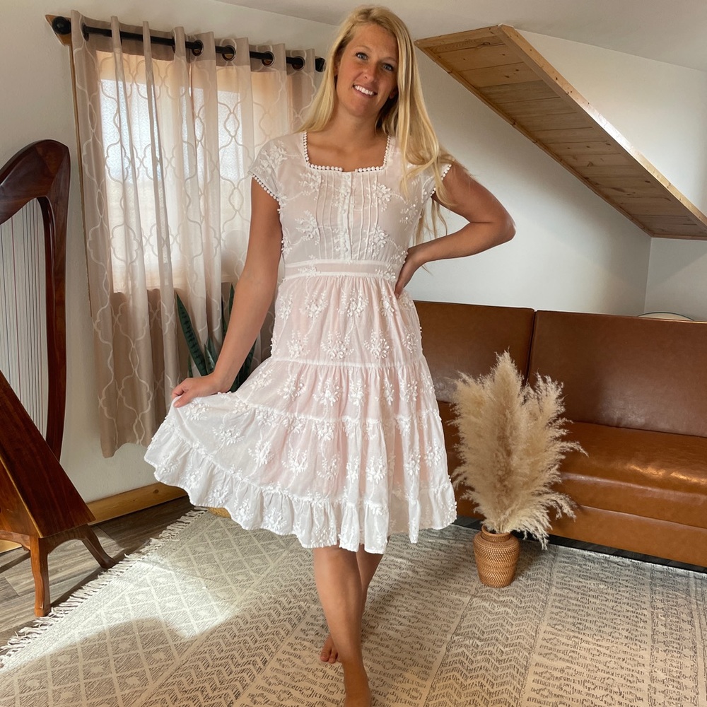 White midi dress, size M